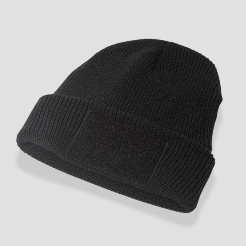 Beanie mit Klett Schwarz