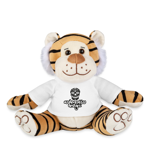 Woodentatto Classic Logo (Tiger Kuscheltier) - weiß