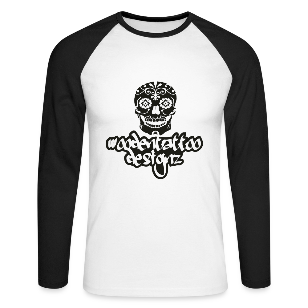 Woodentattoo Classic Soccer Style (Longsleeve) - Weiß/Schwarz