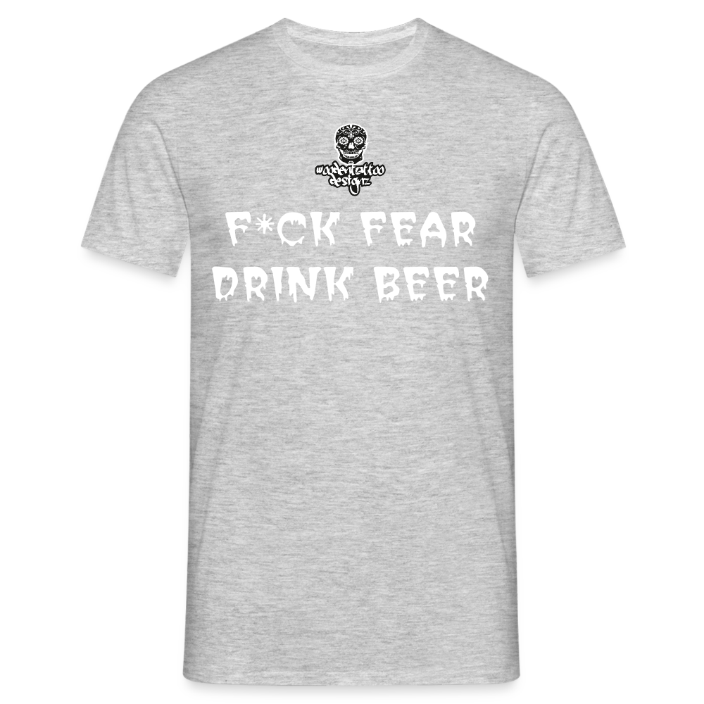 Woodentattoo F*CK FEAR (Unisex T-Shirt) - Grau meliert