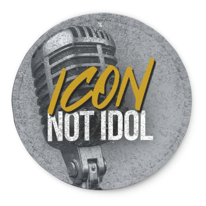 Runder Tech-Leather Patch „ICON NOT IDOL“ mit Klett auf der Rückseite