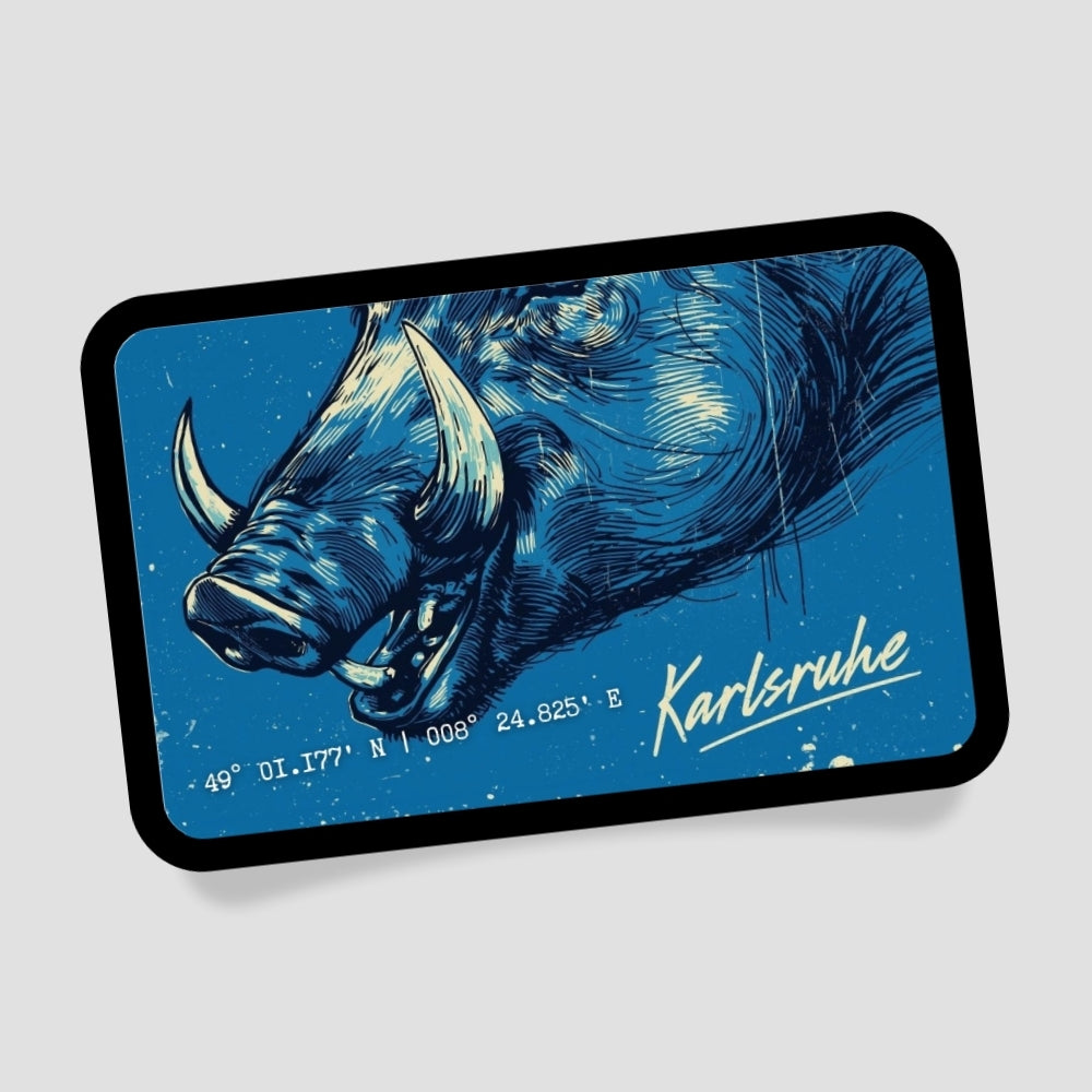 Karlsruhe Wildschwein Patch mit Klett
