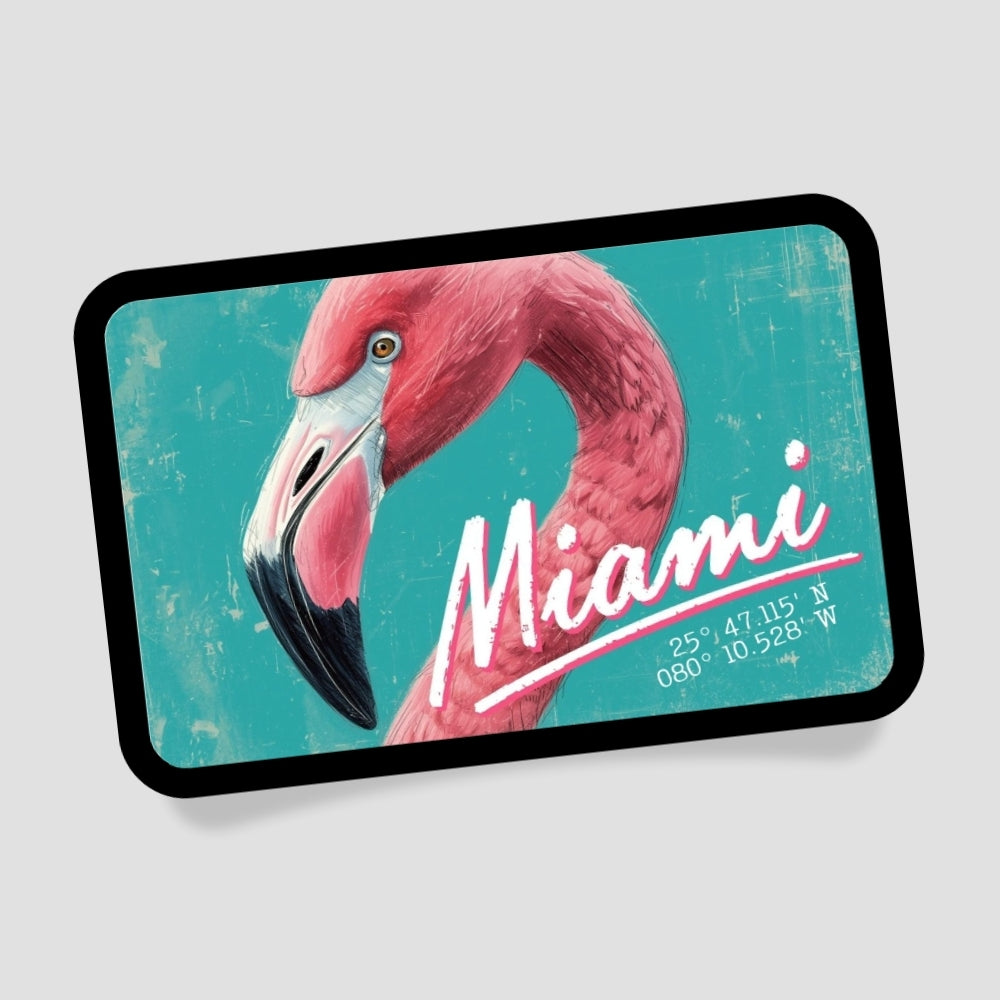 Miami Flamingo Patch mit Klett