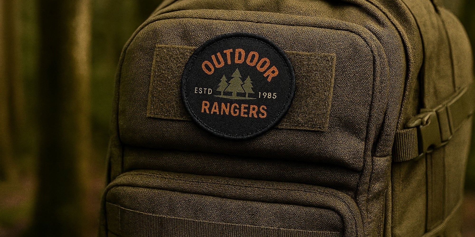 Outdoor Patch mit Klett auf Rucksack