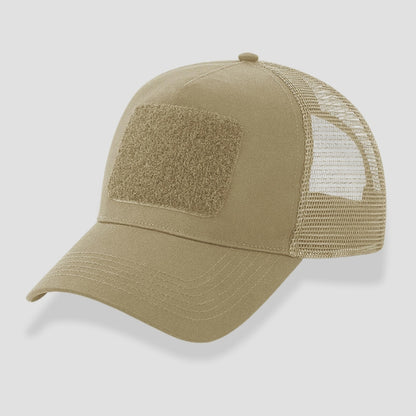 Snapback Trucker Cap mit Klett Sand