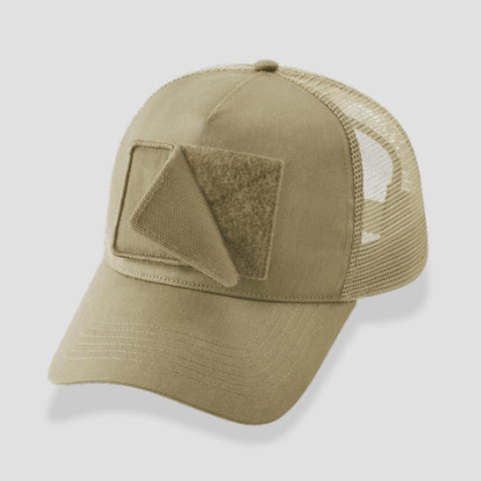 Snapback Trucker Cap mit Klett Sand