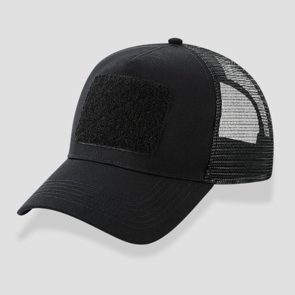 Snapback Trucker Cap mit Klett Schwarz