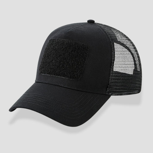 Snapback Trucker Cap mit Klett Schwarz