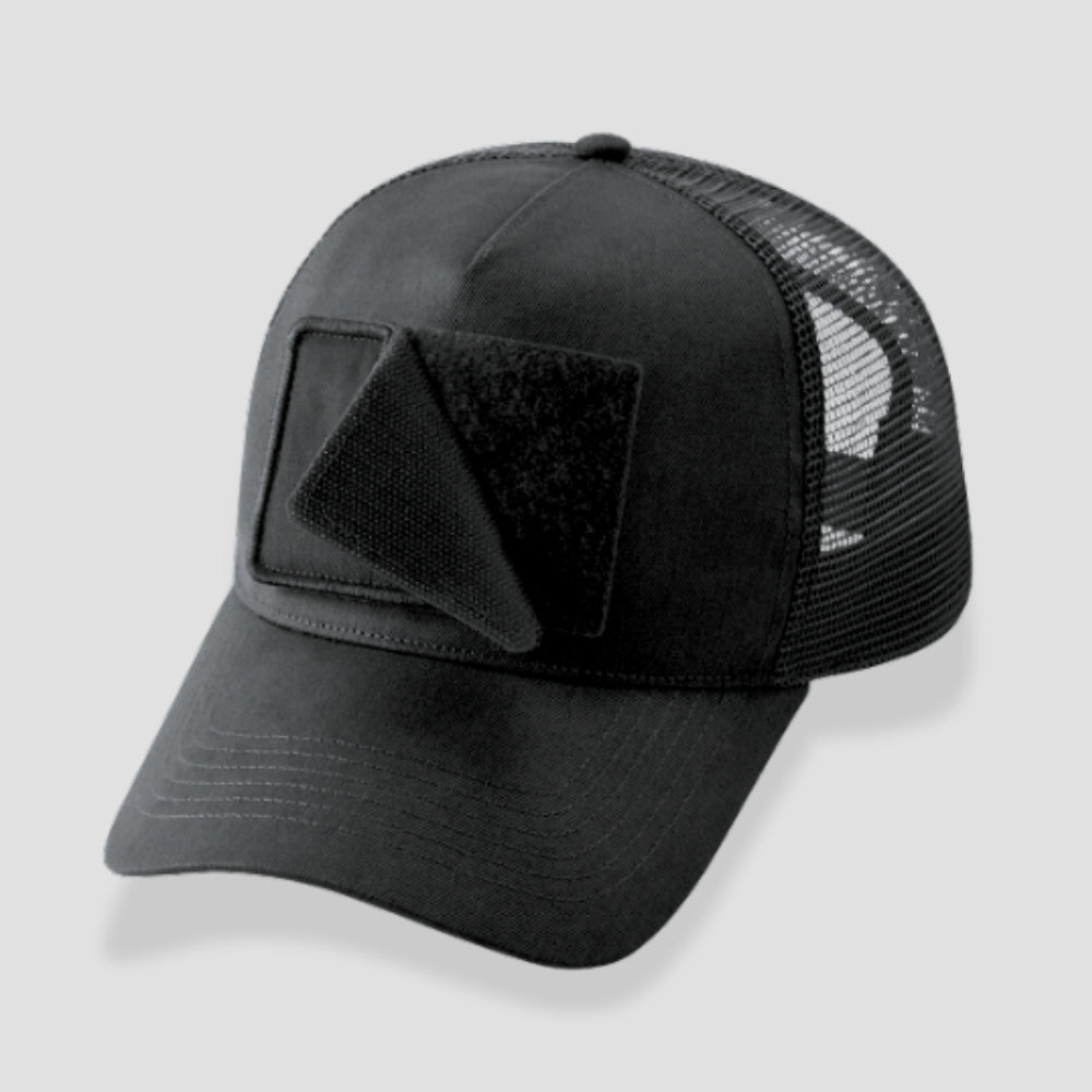 Snapback Trucker Cap mit Klett Schwarz