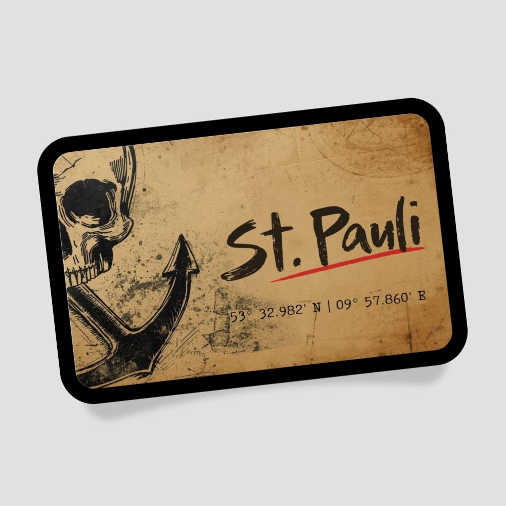 St. Pauli Totenkopf Anker Patch mit Klett