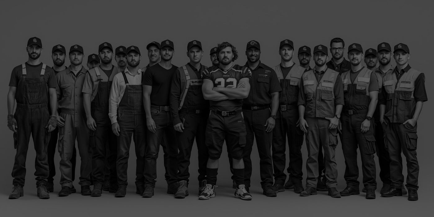 Team und Brands Mitglieder mit REPATCHED Cap und Patch mit Klett